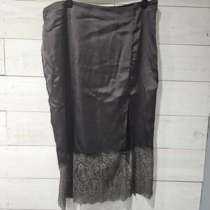 Black Satin Lace Pencil Skirt Size 12 Future Collective Fairy Goth Whimsigoth